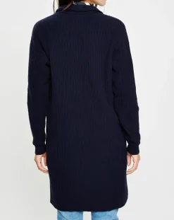 Gilet long en Laine mélangée bleu marine-Marc O'Polo Sale