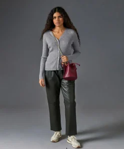 Gilet Mikaela 100% laine cache-coeur gris argent-Rodier Sale