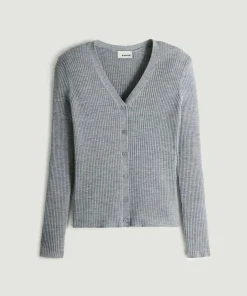 Gilet Mikaela 100% laine cache-coeur gris argent-Rodier Sale