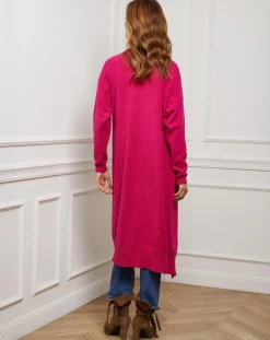 Gilet Nina fushia-Fleur de cachemire New