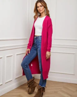 Gilet Nina fushia-Fleur de cachemire New