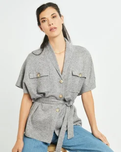 Femme Lauren Vidal Gilets Et Cardigans^Gilet Roy gris