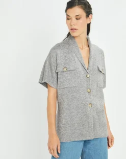 Femme Lauren Vidal Gilets Et Cardigans^Gilet Roy gris