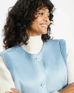 Gilet réversible en Fausse Fourrure 373 Mont bleu-Lou Andrea Online