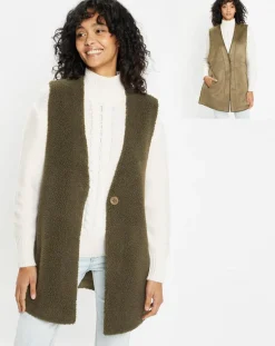 Femme Lou Andrea Gilets Et Cardigans^Gilet réversible en Fausse Fourrure Dafne military