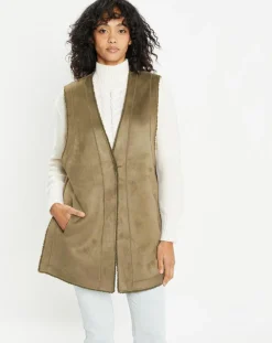 Femme Lou Andrea Gilets Et Cardigans^Gilet réversible en Fausse Fourrure Dafne military
