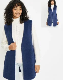 Femme Lou Andrea Gilets Et Cardigans^Gilet réversible en Fausse Fourrure Dafne indigo