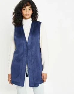 Femme Lou Andrea Gilets Et Cardigans^Gilet réversible en Fausse Fourrure Dafne indigo