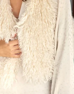Gilet sans manches en fausse fourrure Moka crème-Lauren Vidal Discount