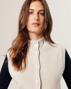 Femme Rodier Gilets Et Cardigans^Gilet Sharifa manches courtes col mont blanc écru