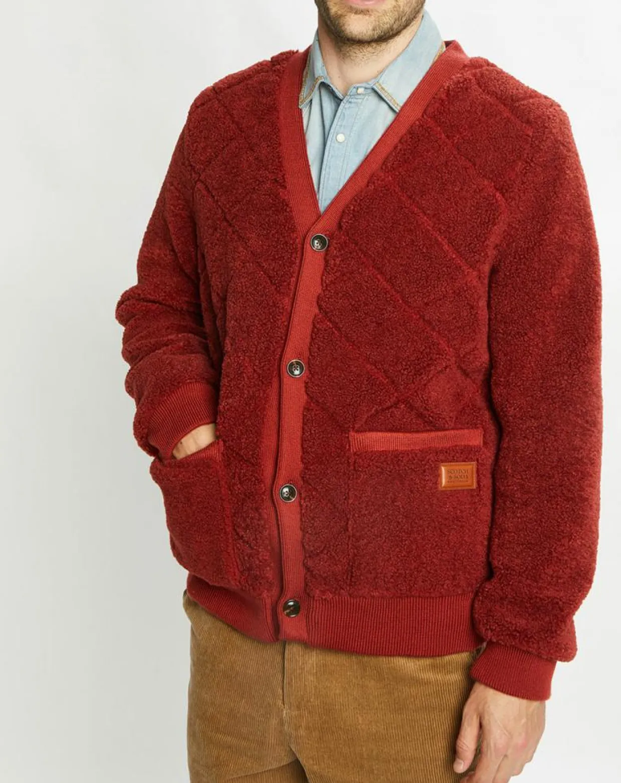 Homme Scotch & Soda Gilets Et Cardigans^Gilet Teddy en Sherpa rouge