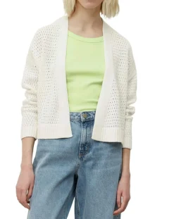Femme Marc O'Polo Gilets Et Cardigans^Gilet Tube Maille Ajourée blanc