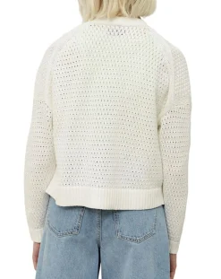 Femme Marc O'Polo Gilets Et Cardigans^Gilet Tube Maille Ajourée blanc