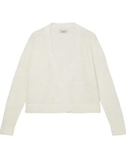 Femme Marc O'Polo Gilets Et Cardigans^Gilet Tube Maille Ajourée blanc