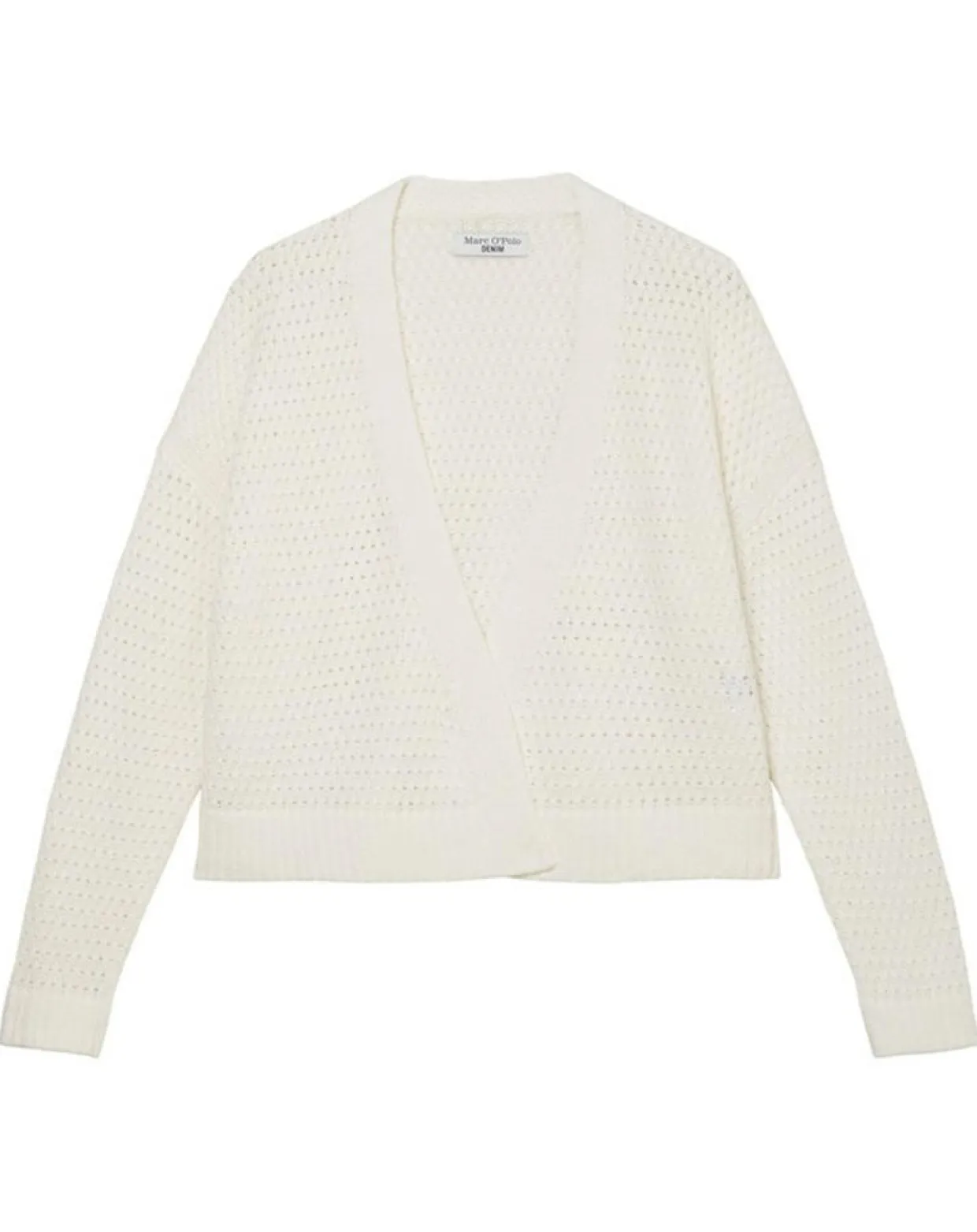 Femme Marc O'Polo Gilets Et Cardigans^Gilet Tube Maille Ajourée blanc
