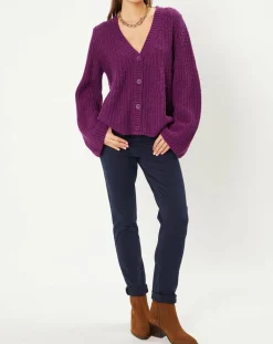 Femme Stella Forest Gilets Et Cardigans^Gilet évasé en Laine & Alpaga mélangés Théodore violet
