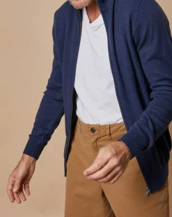 Homme Oscar et Louise Gilets Et Cardigans^Gilet zippé 100% Cachemire John bleu marine