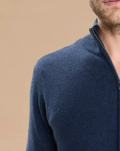 Homme Oscar et Louise Gilets Et Cardigans^Gilet zippé 100% Cachemire John bleu marine