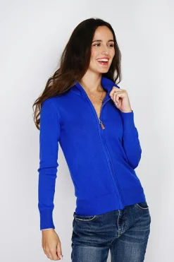 Femme C&Jo Gilets Et Cardigans^Gilet zippé en Cachemire mélangé royal