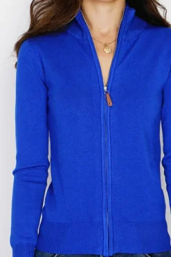 Femme C&Jo Gilets Et Cardigans^Gilet zippé en Cachemire mélangé royal
