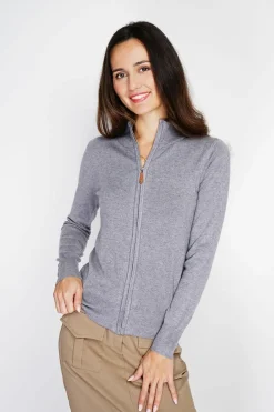 Femme C&Jo Gilets Et Cardigans^Gilet zippé en Cachemire mélangé flanelle