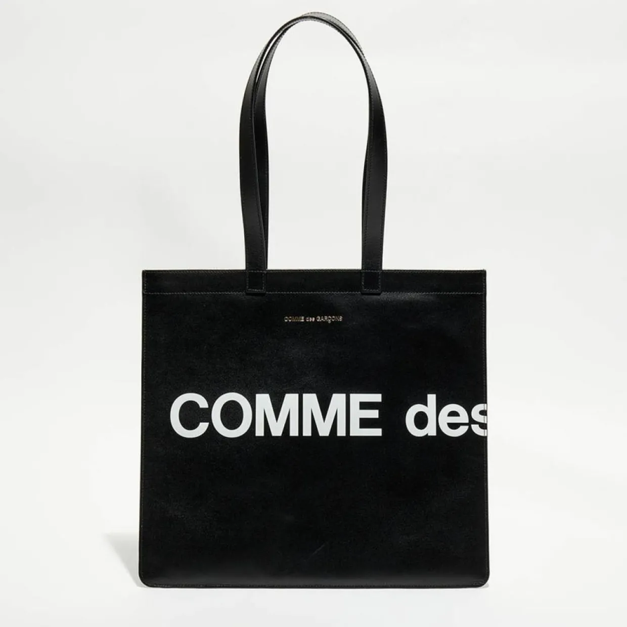 Femme Comme des Garçons Sacs^Grand sac fourre-tout en Cuir avec logo noir - 33x36x0.5 cm