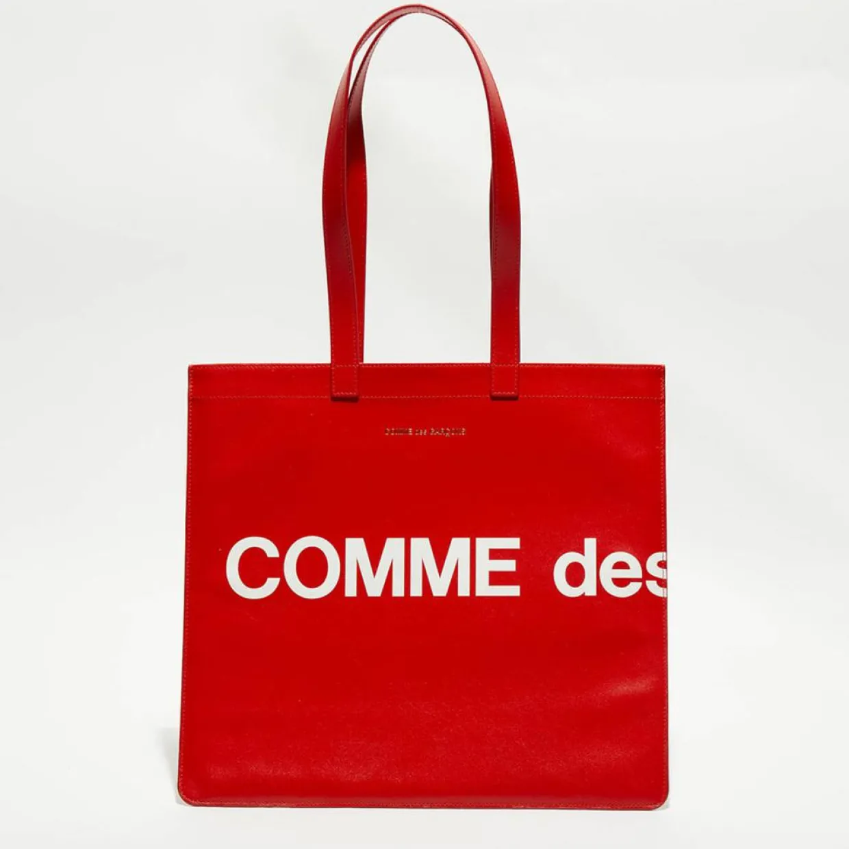 Grand sac fourre-tout en Cuir avec logo rouge - 33x36x0.5 cm-Comme des Garçons Clearance