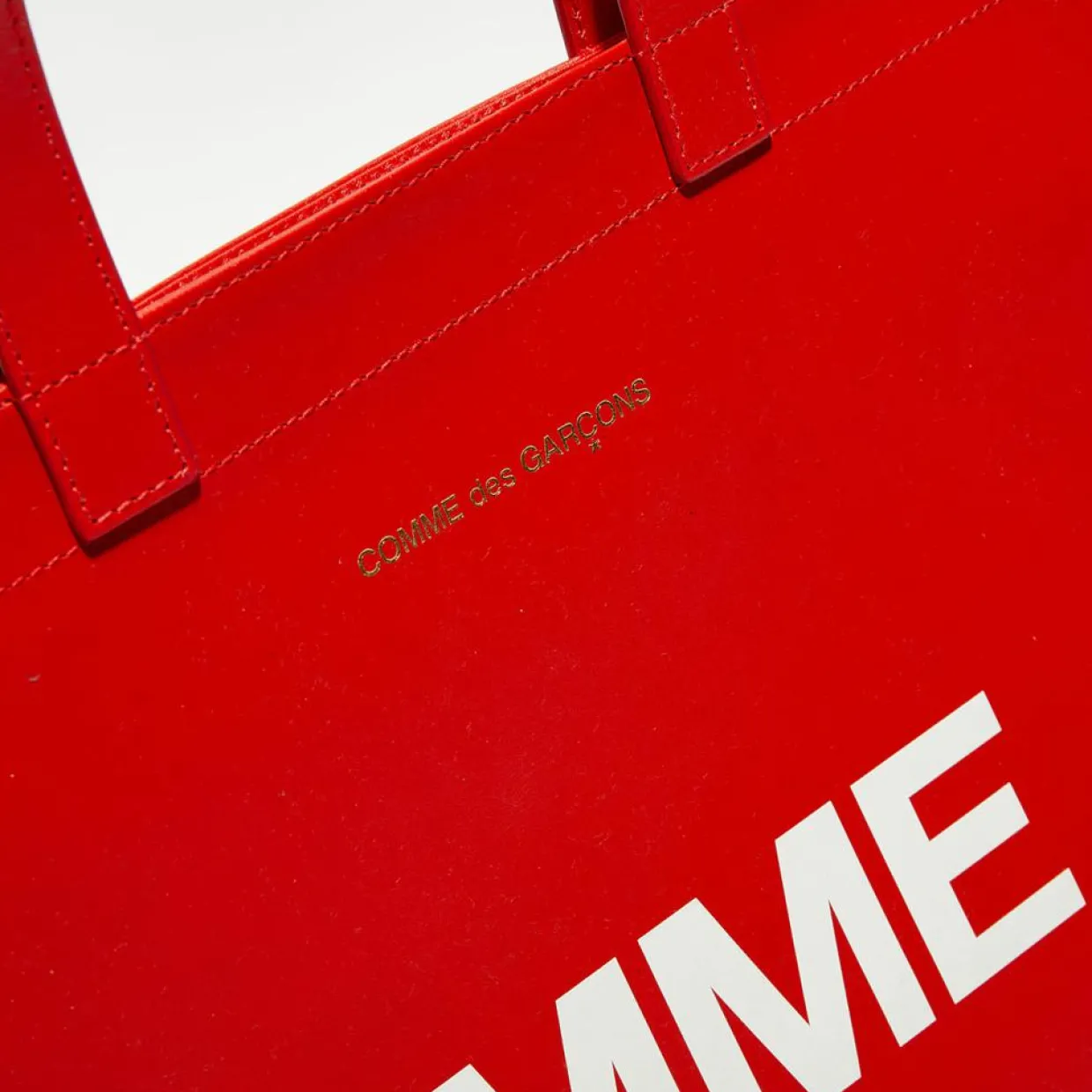 Grand sac fourre-tout en Cuir avec logo rouge - 33x36x0.5 cm-Comme des Garçons Clearance