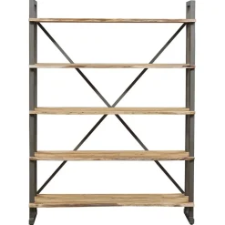 Grande étagère bois acacia forest brut - 140x35x190 cm-Bois & Chiffons Hot