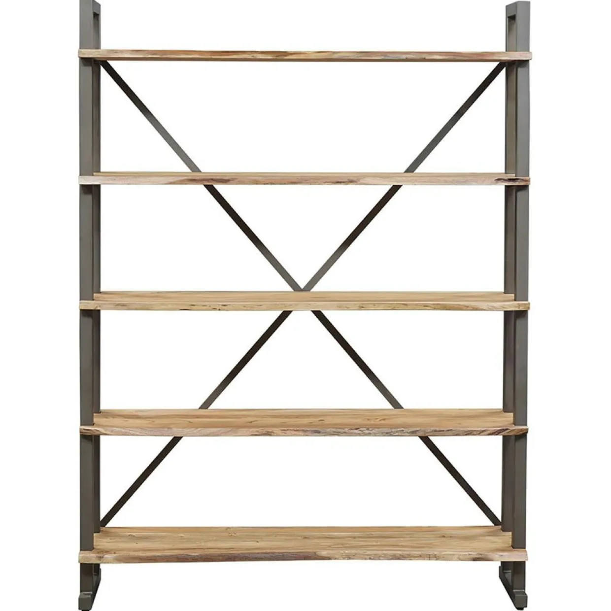 Grande étagère bois acacia forest brut - 140x35x190 cm-Bois & Chiffons Hot