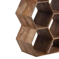 Grande étagère hexagonale offre m&m naturel - 111x40x168 cm-Bois & Chiffons Discount