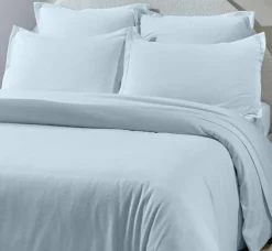 Housse de couette 100% Flanelle de Coton bleue-Home Collection Discount