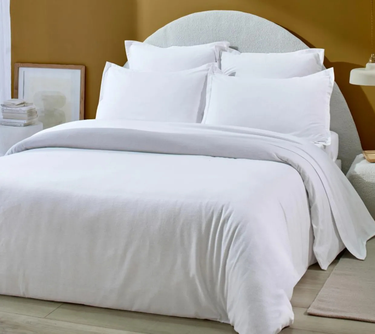 Housse de couette 100% Flanelle de Coton blanche-Home Collection Sale