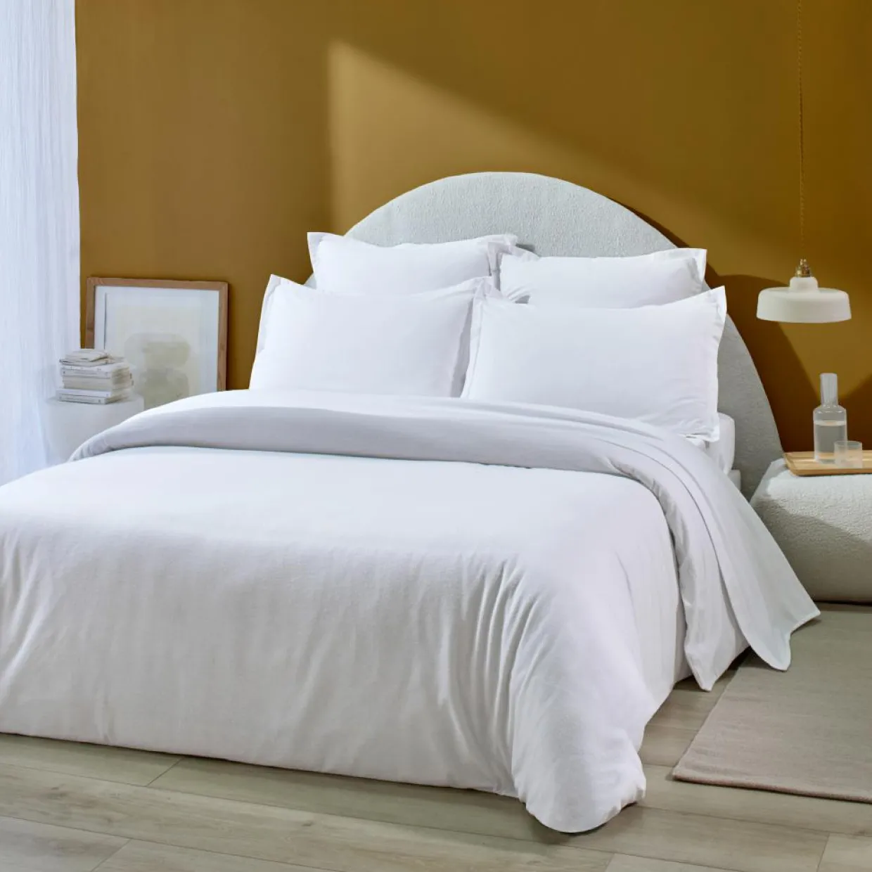 Housse de couette 100% Flanelle de Coton blanche-Home Collection Sale