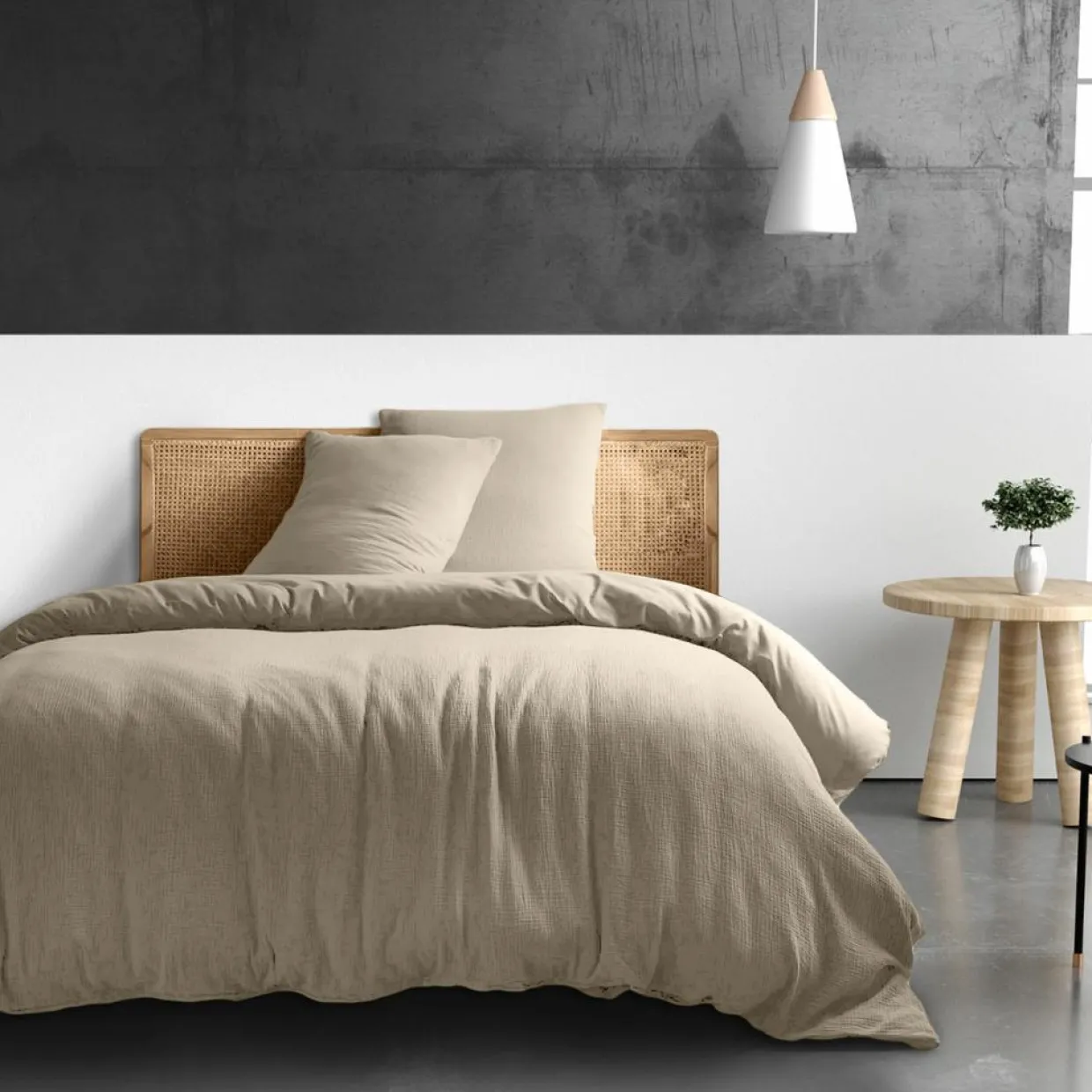 Housse de couette 100% Gaze de coton beige-Baton Rouge Clearance