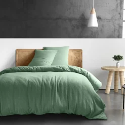 Housse de couette 100% Gaze de coton verte-Baton Rouge
