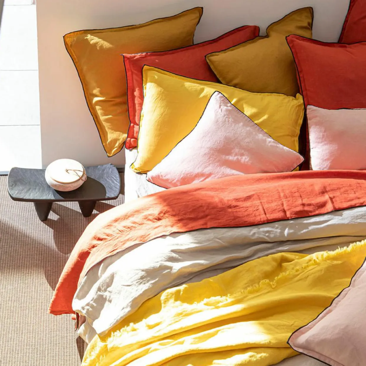 Baton Rouge Linge De Lit, Ensembles^Housse de couette 100% Lin rose nude