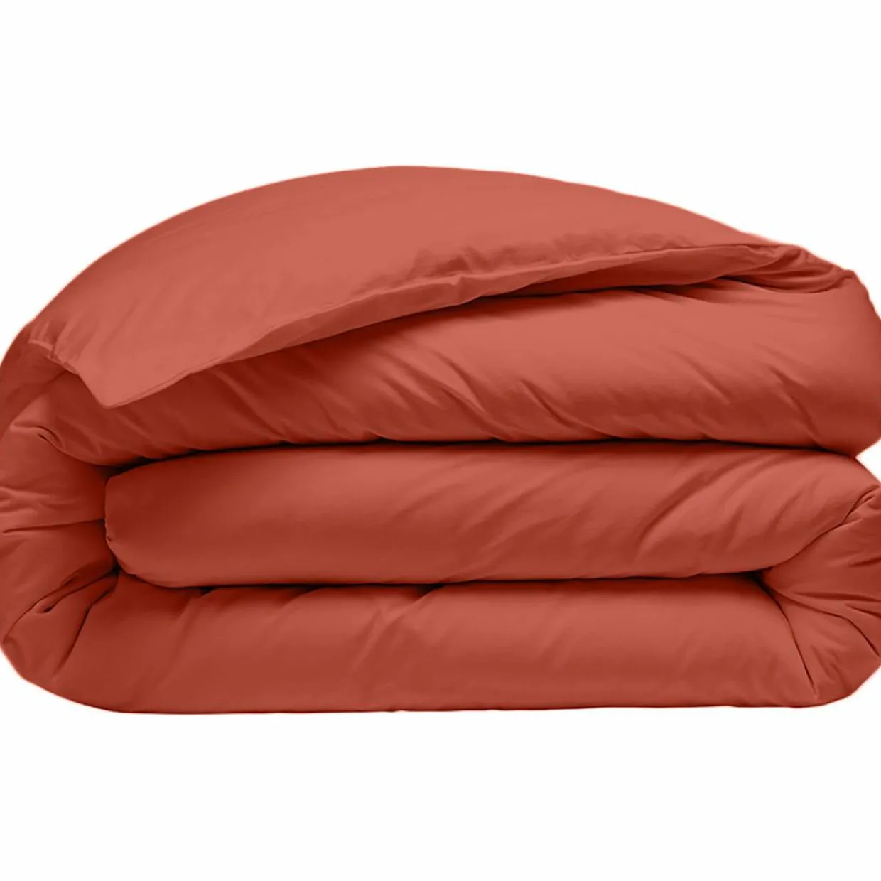 Baton Rouge Linge De Lit, Ensembles^Housse de Couette 100% Percale de Coton - Finition Bouteille 40cm terre de sienne