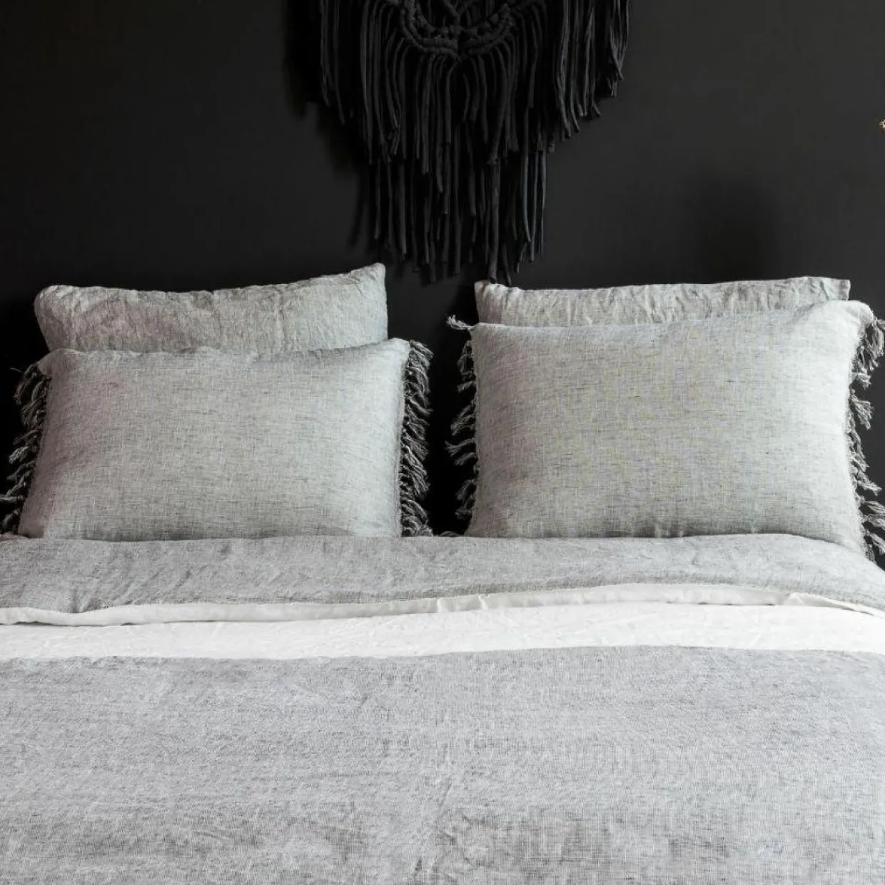 Bed and Philosophy Linge De Lit, Ensembles^Housse de couette en lin et coton grise 220x240 cm