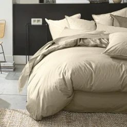Baton Rouge Linge De Lit, Ensembles^Housse de couette en percale de coton lavé ecru naturel
