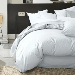 Baton Rouge Linge De Lit, Ensembles^Housse de couette en percale de coton lavé blanc nuage