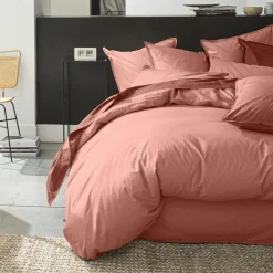 Baton Rouge Linge De Lit, Ensembles^Housse de couette en percale de coton lavé rose poudré