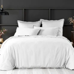 Baton Rouge Linge De Lit, Ensembles^Housse de couette satin de coton lavé blanche
