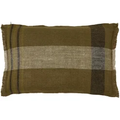 Housse de coussin 100% Lin Aalborg kaki - 40x60 cm-Haomy Discount