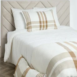 Housse de coussin 100% Lin Aalborg tabac - 50x80 cm-Haomy Clearance