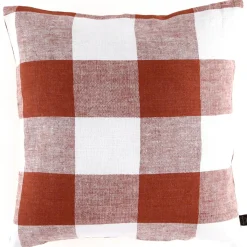 Haomy Coussins, Galettes De Sièges^Housse de coussin 100% Lin Palma brique - 45x45 cm