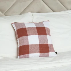 Haomy Coussins, Galettes De Sièges^Housse de coussin 100% Lin Palma brique - 45x45 cm