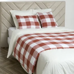Haomy Coussins, Galettes De Sièges^Housse de coussin 100% Lin Palma brique - 45x45 cm