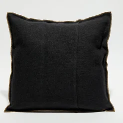 Apotheca Coussins, Galettes De Sièges^Housse de coussin en lin lavé noire - 45x45 cm