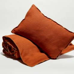Apotheca Coussins, Galettes De Sièges^Housse de coussin en lin lavé tomette - 40x60 cm